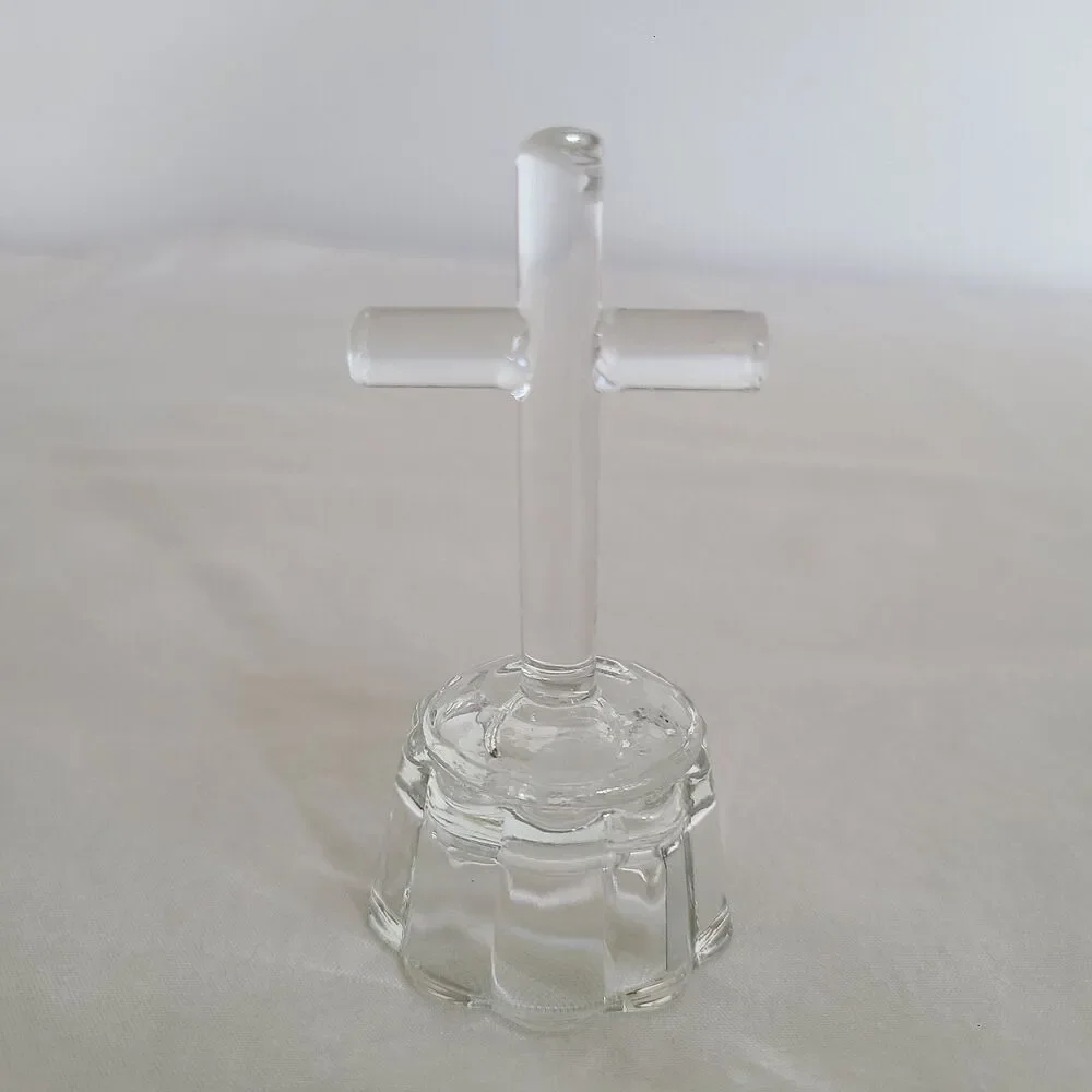 Mini Clear Glass Standing Cross Figurine - 3.5